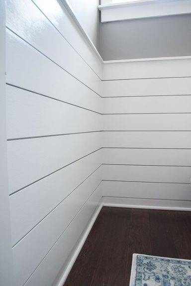 Decorate your bland walls with these beautiful and super affordable shiplap creations! shiplap | diy home decor | diy shiplap | budget | budget shiplap | diy decor | wall decor | diy walls Modern Shiplap Wall, Modern Shiplap, Shiplap Bathroom Wall, Planked Walls, Shiplap Paneling, Modern Powder Rooms, Modern Powder Room, Shiplap Wall Diy, Shiplap Bathroom