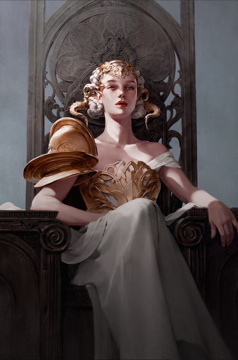 ArtStation - The queen, Siwoo Kim  #digitalpainting  #portrait #digitalart #femaleportrait Výtvarné Reference, Woman Sitting, Concept Art Drawing, Arte Inspo, Arte Fantasy, Fantasy Inspiration, Art Anime, Fantasy Artwork, Character Portraits