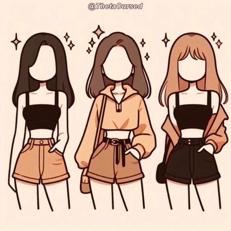 Cute Drawings Of Outfits, Cute Outfit Drawings Easy, Cute Clothes Drawing Kawaii, Drawing Inspo Outfits, Character Art Clothes, Comfy Outfit Drawing, Cute Outfit Designs Drawing, Anime Clothes Sketch, Anime Outfit Drawing