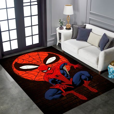 Spiderman, Spiderman Rug,Spider man Rug, Area Rug, Popular Rug, Non Slip Rug, Spiderman Carpet, Modern Rug,Popular Rug, Gift Rug B-695 Please note that this is the mat size when ordering. The size (40 cm X 60 cm ) = ( 15.7 inch X 23.6 inch ) ( Mat Sze ) in my store is the smallest mat size. * We produce our rugs as Non-Slip Cotton Base. It does not spill or smell. * Our Rugs are produced with 3D digital printing technology. * Our rugs do not lose their vitality and their colors never fade. * You Spiderman Room Ideas Theme Bedrooms, Boys Spiderman Bedroom, Spiderman Rug, Spiderman Stuff, Spiderman Room, Spiderman Spiderman, Spiderman Gifts, Carpet Modern, Modern Rugs Living Room