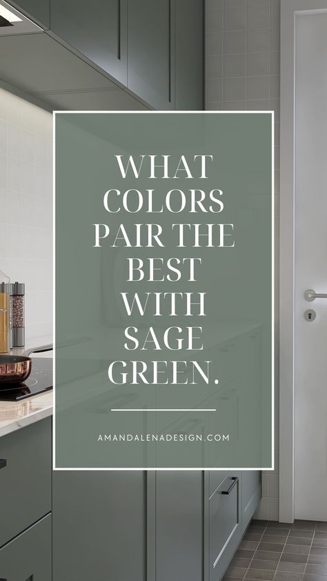 Want to learn the best colors to pair with sage green? Our latest blog post shares what colors pair well with sage green. Whether you have sage green walls, sage green cabinets, or sage green decor. Bring your room to life by knowing what colors work the best. Green And Beige Kitchen Ideas, Sage Kitchen With Black Counter, Green Cabinets Gray Floor, Kitchen Paint Colors With Green Cabinets, Sage Green Decor Kitchen, Dining Room Decor Sage Green, What Color Compliments Sage Green, Best Sage Green Paint Colors Kitchen, Sage Green And Taupe Kitchen