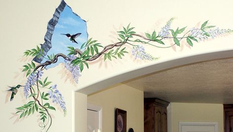 Simple Wall Paintings, Creative Wall Painting, 3d Wall Painting, Garden Mural, Wall Art Diy Paint, Diy Wall Painting, Room Wall Painting, Wall Painting Decor, Wall Murals Painted