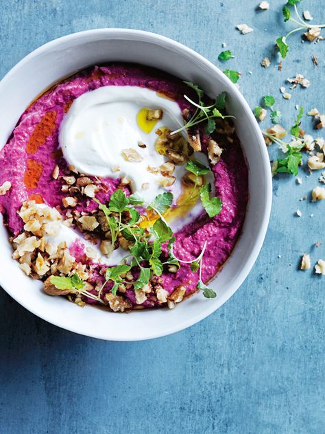 Photography: Chris Court Donna Hay Recipes, Beetroot Hummus, Beet Hummus, Donna Hay, Food Photography Inspiration, Toasted Walnuts, Beautiful Food, Finger Food, Savoury Food