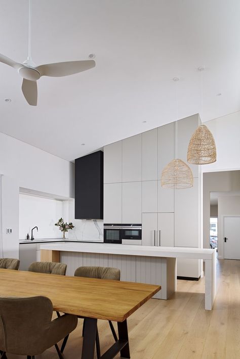 Modern Kitchen Cathedral Ceiling, Kitchens High Ceilings, 20 Ft Ceiling Kitchen, Uneven Ceiling Kitchen Cabinets, Kitchen High Ceiling Ideas, Tiny Kitchen Sloped Ceiling, Raked Ceiling Kitchen Bulkhead, Small Kitchen With High Ceilings, Kitchen With Raked Ceiling