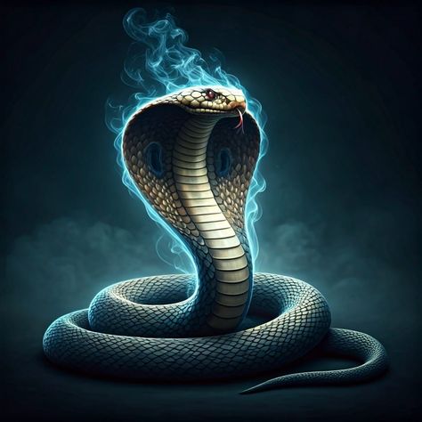 Photorealistic smoky graceful, The Great King Cobra "Hamadryad" beautiful made from smoke against the background of fog. Fumigate. Smoke art. Created with Generative AI technology. #jaw #organism #art #gas #electricblue #flashphotography #neonlights #artdrawing #artistic #showyourwork #artfido #artshub #creativityfound #illustrator #letteringart #typography #letteringchallenge #letterfolk #blues #bluesteel #warmvibes @nightcafestudio King Cobra Snake, Medusa Art, Crown Tattoo Design, Android Wallpaper Art, Cobra Snake, Cute Snake, King Cobra, Great King, Graffiti Drawing