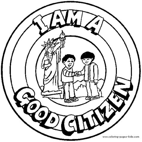 I am A Good Citizen - Coloring Book Page Kindergarten Social Studies, Girl Scout Activities, Color Plate, Kids Worksheets Printables, Good Citizen, Social Studies Activities, School Worksheets, Color Worksheets, Character Education