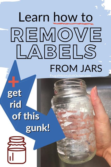 Remove Labels From Plastic Containers, Remove Jar Labels, Remove Sticky Labels, How To Remove Glue, Sticky Labels, Sticker Removal, Remove Labels, Waste Free, Plastic Jars