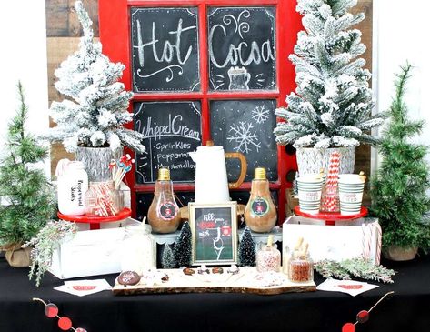 Christmas Reception, Lumberjack Christmas, Classy Christmas Party, Hot Cocoa Party, Cocoa Party, Hot Cocoa Christmas, Holiday Party Ideas, Diy Hot Cocoa, Nigerian Outfits