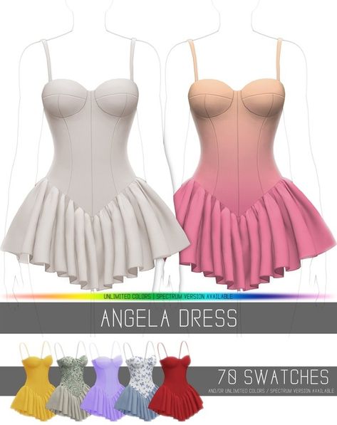 ANGELA DRESS | Patreon Dress Sims 4 Cc, Fiona Shrek, Short Long Dresses, Sims 4 Cc Folder, Sims 4 Teen, Ballet Clothes, Sims 4 Dresses, Sims 4 Mods Clothes, Ballet Dress