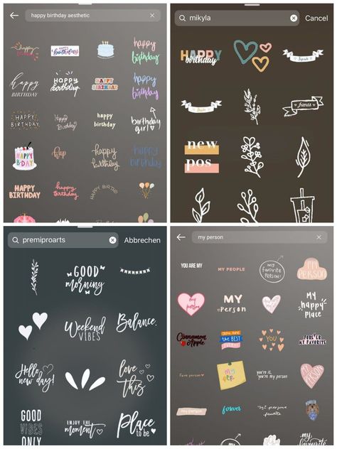 4 instagram Hidden Stickers / Gif ✨️ Creative Instagram Names, Filters Photo, Instagram Story App, Bubble Letter Fonts, Instagram Code, Instagram Animation, Coeur Gif, Filters App, Instagram Symbols