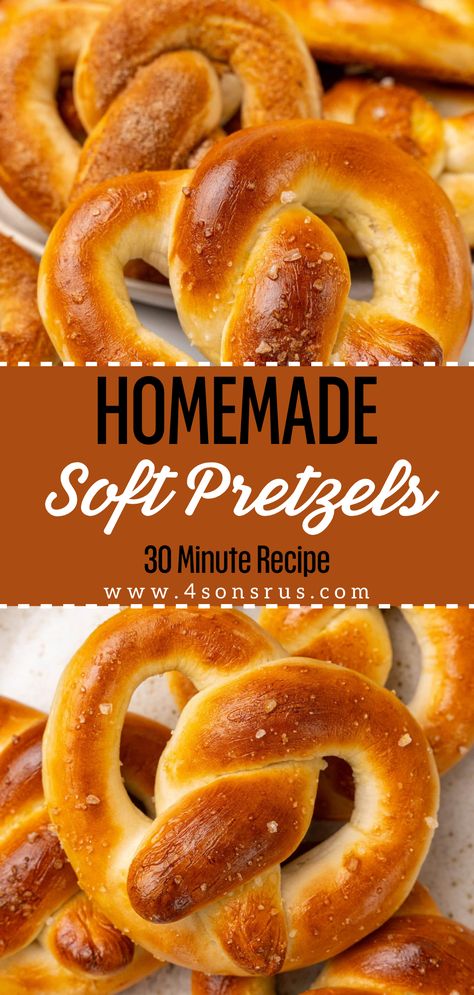 Texas Spring, Nails Kids, Soft Pretzel Recipe, Pretzel Recipe, Homemade Pretzels, Homemade Soft Pretzels, Soft Pretzel, Homemade Bagels, Pretzels Recipe