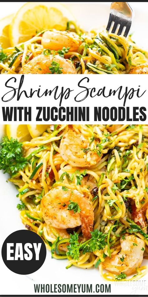 Keto Shrimp Scampi, Recipe With Zucchini, Noodles Shrimp, Keto Shrimp Recipes, Pasta Seafood, Keto Shrimp, Cena Keto, Dinner Pasta, Shrimp Scampi Recipe