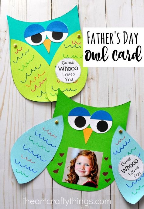 Make Father's Day special this year with this Guess Whooo Loves You Father's Day Kids Craft. A template is included to make this simple Father's Day Craft for Dad or Grandpa. Fun Father's Day gift ideas for kids. Father's Day Crafts For Kids, Kids Fathers Day Crafts, Cadeau Parents, Father's Day Specials, Daycare Crafts, Easy Art, Father's Day Diy, Fathers Day Crafts, Mors Dag