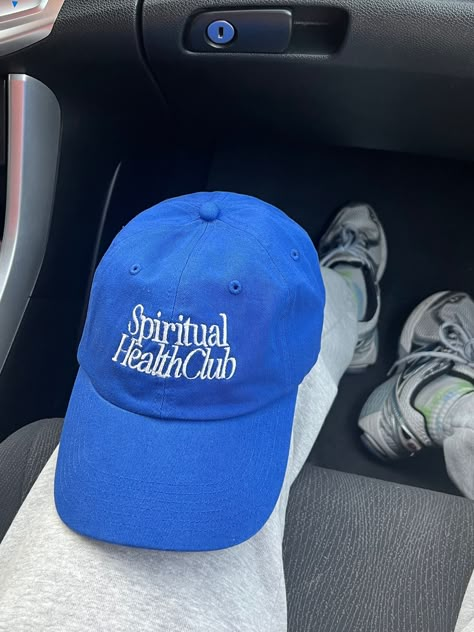 "The perfect hat for the person who loves Health and Wellness and Christianity. ⭐️ITEM DETAILS⭐️ - 100% washed cotton twill cap. - Embroidered \"Spiritual Health Club\" embroidered on the face - Embroidered Icons on the back - Eyelet vents embroidered at the crown - Curved brim - Colors: Red, Blue, Black, Green ⭐️SIZING⭐️ Runs True-to-Size If you would like an oversized fit order 2-3 sizes up. ⭐️PROCESSING⭐️ All garments are made to order. Please allow 5-8 days of processing time. Delivery dates provided by Etsy are estimated, not guaranteed. ⭐️EXCHANGES OR RETURNS⭐️ Due to every item being made-to-order, we do not accept returns or exchanges." Creative Department Hat, Wellness Merch, Merch Hats, Funny Baseball Hat, Face Cap, Embroider Ideas, Trendy Caps, Creative Department, Christian Hats