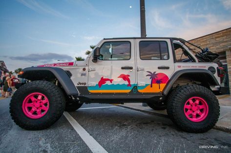 Jeep Beach 2018 [Gallery] | DrivingLine Jeep Wrangler Themes, Jeep Designs Ideas, Beach Jeep Wrangler, Jeep Car Aesthetic, Teenage Cars, Jeep Themes, Cute Jeeps, Girl Jeep Wrangler, Cool Jeeps Wrangler