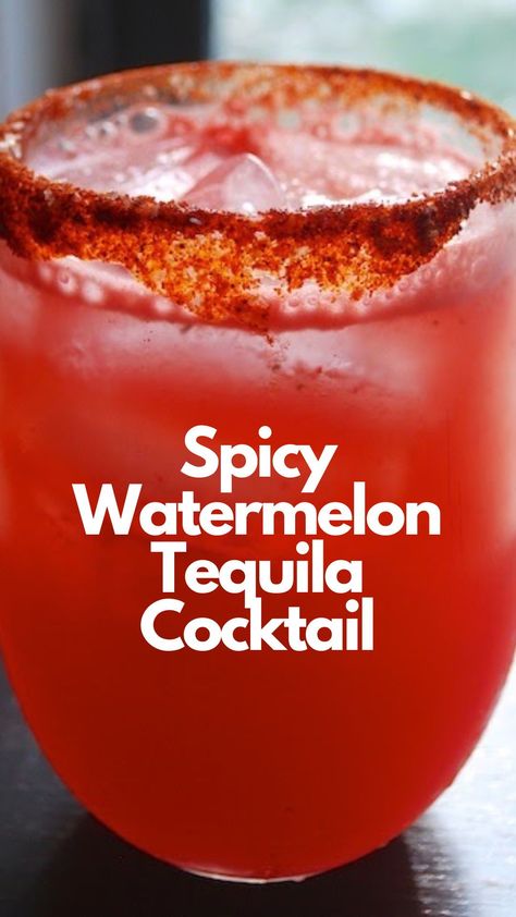 Prepare your palate for an exciting adventure with the Spicy Watermelon Tequila Cocktail. The vibrant flavors of ripe watermelon intertwine with a hint of fiery jalapeño, creating a tantalizing blend of sweet and heat. This bold cocktail is perfect for those who enjoy a touch of spice in their cocktails. Be prepared for a harmonious explosion of taste that lingers long after each sip. #SpicyWatermelonTequila Watermelon Tequila Soaked, La Water Cocktail, Watermelon Tequila Cocktail, Spicy Alcoholic Drinks, Watermelon Tequila Drink, Tequila Watermelon, Spicy Watermelon Margarita, Watermelon Jalapeno Margarita, Watermelon Cocktails