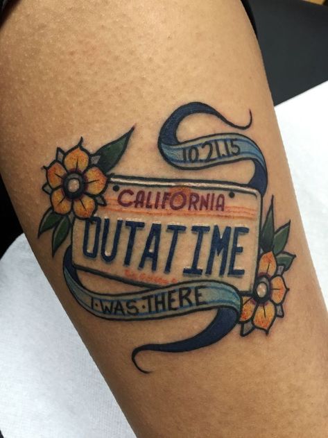 Back To The Future Tattoo, Movie Tattoos, Traditional Tattoo Sleeve, Dad Tattoos, 문신 디자인, Back Tattoos, First Tattoo, Back To The Future, To The Future