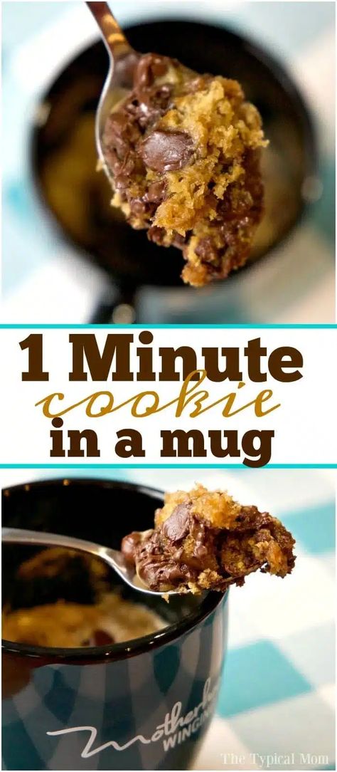 Cookie For One, Microwave Chocolate Chip Cookie, Dessert In A Mug, Cookie In A Mug, Mug Cakes, Mug Recipes, Oreo Dessert, In A Mug, Microwave Recipes