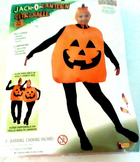 A Child Size Medium Halloween Jack-O-Lantern Costume. The costume is in It's original package. The Package was opened to check contents, but it has never been worn. All pieces are there. Includes a pumpkin tunic and a bonnet type hat with a stem. Just in time for Halloween! Visit My Store for More Costumes and other Fun Stuff. Pumpkin Costume Ideas, Lantern Costume, Jack O Lantern Costume, Jack O Latern, Scary Pumpkin Faces, Pumpkin Halloween Costume, Jack O'lantern, Pumpkin Costume, Halloween Jack O Lanterns