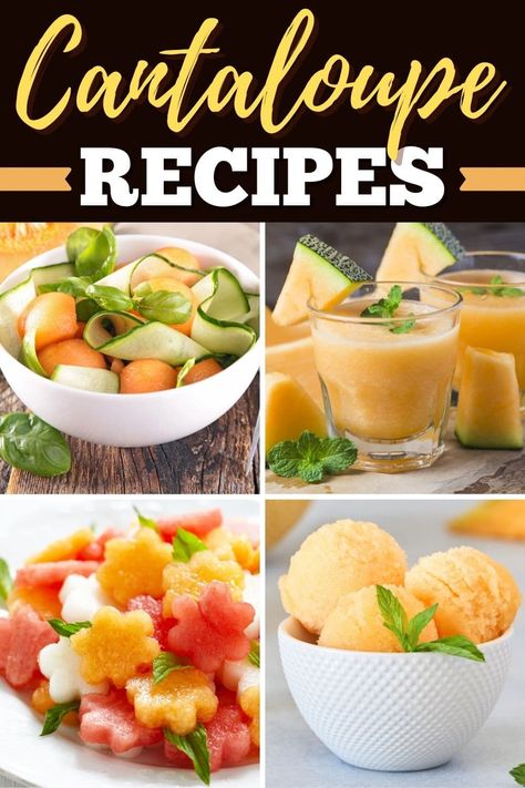 Try these cantaloupe recipes for meals that are light, refreshing, and delicious! From salads to soup to risotto, cantaloupe adds a unique and distinctive flavor to these dishes. Cantaloupe Recipes Salad, Cantaloupe Dessert Recipes, Cantaloupe Recipes Desserts, Fresh Cantaloupe Recipes, Cantaloupe Recipes Appetizers, What To Do With Cantaloupe, Cantelope Salad Recipes, Recipes With Cantaloupe, Cantelope Melon Recipes