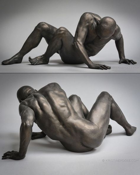 Kristine & Colin Poole on Instagram: “Opening tonight, April 29 5-7 pm, “Gravitas” at EVOKE Contemporary. This fellow will be there! “Overcome”, fired clay, 16”x 44”x 24”.…” Laying On Each Other Pose, Fine Art Dance Photography, Contorted Body Poses, Contorted Body, Life Drawing Pose, Classic Sculpture, Art Dance, Dance Photography Poses, Ceramic Art Sculpture