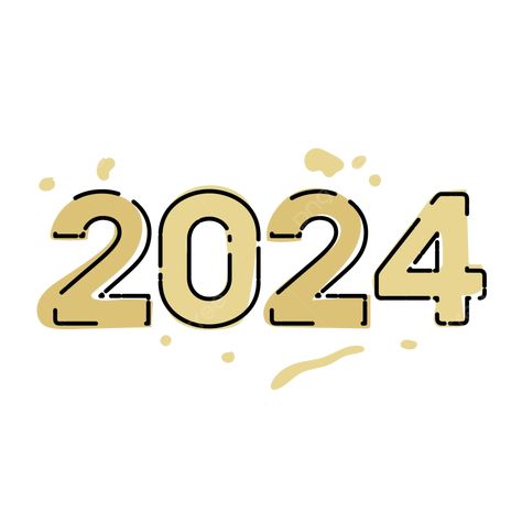 2024 Design Ideas, 2024 Astethic Number, 2024 Number Design Aesthetic, 2024 Number Design, 2024 Year Logo, 2024 Aesthetic Logo, 2024 New Year Design, Happynewyear Design, 2024 Happy New Year