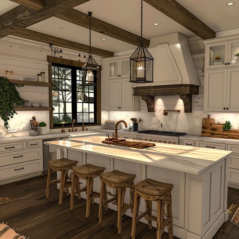 30+ Bloxburg Kitchens to Sparkle Creativity House Design Interior Bloxburg, Bloxburg Cottage Kitchen, Bloxburg Builds Ideas Layout, Bloxburg House Kitchen Ideas, Blocksburg Kitchen Ideas, Bloxburg Farmhouse Kitchen, Bloxburg House Aesthetic, Realistic Bloxburg Kitchen, Kitchen Bloxburg Ideas