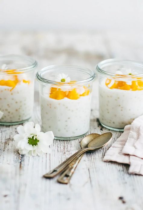 Dessert Breton, Coconut Tapioca Pudding, Coconut Tapioca, Lasagne Al Pesto, Tapioca Recipes, Tapioca Pudding, Refreshing Desserts, Asian Desserts, Vegan Sweets