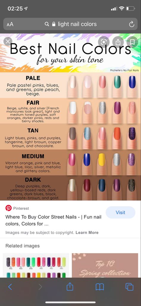 Nails For Tan Skin Tone, Nails For Tan Skin, Silver French Manicure, Light Colored Nails, Tan Skin Tone, Tanned Skin, Fun Nail Colors, Light Nails, Nail Styles