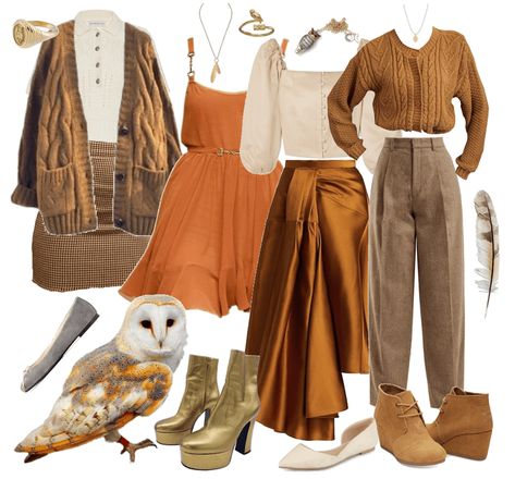 Owl Inspired Outfit, Cardigan Outfit Autumn, Cottagecore Fall Outfits, Owl Outfit, Academia Aesthetic Outfit, Cottagecore Outfits, Academia Style, Cottagecore Fashion, Brown Cardigan