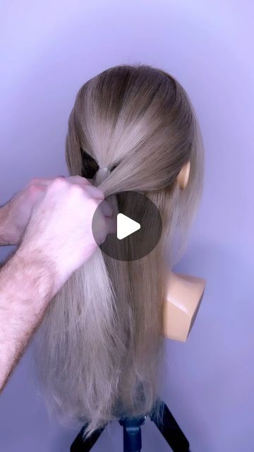 Joseph I'Anson on Instagram: "Looking for a hairstyle for valentines ? Then I have an easy half up style that is perfect for it!??  I used the @sharkbeautyuk Flex Style to create bouncy and movement on the ends.  L’IMAGE Mannequin - “Denise” from @equip_the_creative use code Joseph10 at the checkout to get 10% off your order.   .Products: @revlonprofessionaluk . . . . . . #hairvideos #hairvideo #hairup #updo #hairupdo #hairupdos #hairtutorial #hairtutorials #updotutorial #bridalhair #weddinghair #bridestyles #bridehair #hairdo #sharkflexstyle #hairreels #reel #valentines #reelit #hairart #hairartist #artist #hairideas #hairgoals #updostyles #undonstyle #halfupstyle #halfuphalfdown #btconeshot2024_stylingvideo  @markleesonsalons @nextlevelhairstylists @hairbrained_official @limage_gmbh @hai Hoco Half Up Half Down Hair Tutorial, Easy Hairstyles At Home For Wedding, Half Bridal Updo, Easy Down Wedding Hairstyles, Pretty Hairdos For Medium Hair, Easy Elopement Hair, Half Updo Long Hair Tutorial, Side Part Hairstyles For Wedding, Hairstyles For Wigs Half Up