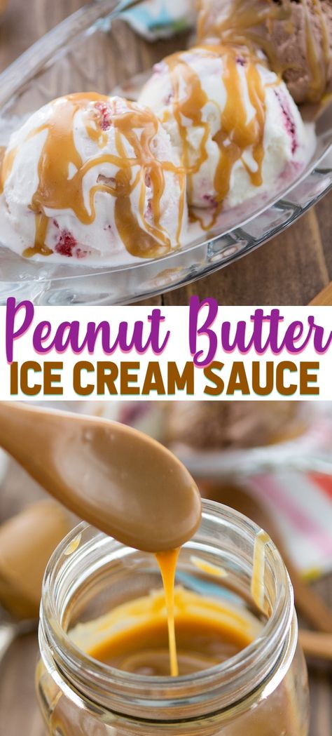 Peanut Butter Ice Cream Topping is an easy liquid peanut butter that's the perfect drizzle for ice cream or pancakes! This simple recipe is perfect for summer. #homemade #recipe #easy #peanutbutter Peanut Butter Ice Cream Sauce, Peanut Butter Ice Cream Topping, Ice Cream Sauce, Butter Ice Cream, Peanut Butter Ice Cream, Peanut Butter Sauce, Fudge Sauce, Easy Peanut Butter, Homemade Recipe