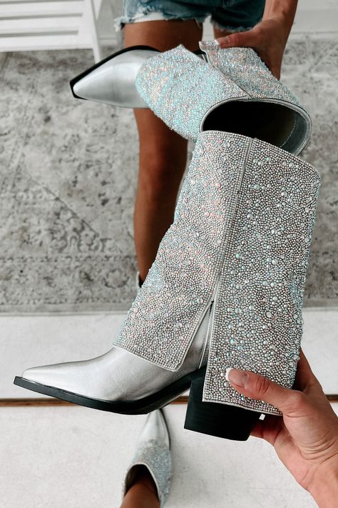 Women's Boots, Booties & Shoes | NanaMacs Boutique · NanaMacs Sparkly Boots, Debut Photoshoot, Fold Over Boots, Shoes And Sandals, Booties Shoes, Wedges Shoes, Flying Monkey Jeans, Shoe Inspo, Large Dress