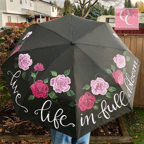 Now is a great time to get one of my hand painted #oneofakind umbrellas for that hard to buy for person on your list. Use cod Hand Painted Umbrella, Painting On Umbrella Acrylic, Umbrella Painting Designs, Floral Umbrellas Diy, Painted Umbrellas Diy Ideas, Umbrella Design Ideas Creative, Umbrella Painting Acrylic, Umbrella Decorations Creative, Painting On Umbrella