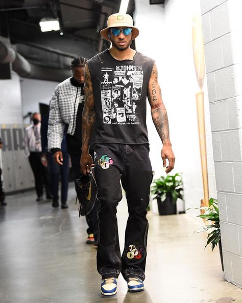 Gary Payton Ii, Rockstar Style, Gary Payton, Nba Outfit, Nba Fashion, Rapper Outfits, Trendy Boy Outfits, All Talk, Black Men Street Fashion