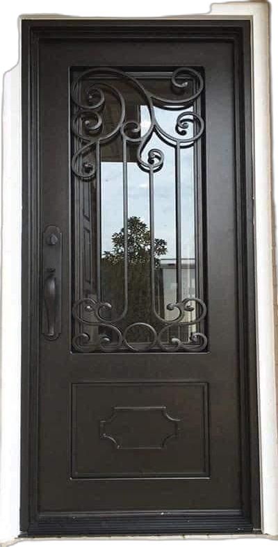 Metal Door Design Outdoor, Pintu Interior, Wrought Iron Entry Doors, Wrought Iron Front Door, Iron Front Door, Iron Entry Doors, Single Door Design, Metal Doors Design, Steel Door Design