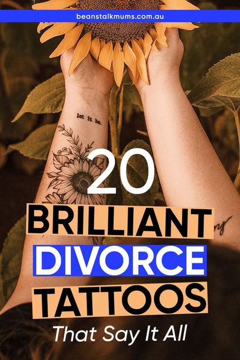 20 Brilliant divorce tattoos that say it all Tattoo Ideas After Breakup, Tattoos For After Divorce, Divorce Tattoo Ideas For Women, Tatoos After Divorce, Tattoos For Divorced Parents, Tattoo Ideas For Divorced Women, Tattoo Ideas Female After Divorce, Tattoo Ideas For Dv Survivors, Divorce Tattoos New Beginnings