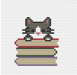 luzatolye - Etsy Канада Cross Stitch Library, One Colour Cross Stitch Patterns, Grey Cat Cross Stitch, Bookmarks Cross Stitch Pattern, Small Cat Cross Stitch Pattern, Bookish Cross Stitch, Easy Cross Stitch Patterns Free, Cross Stitch Words, Cross Stitch Patterns Free Printable Charts