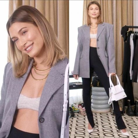 Hailey Bieber Jacquemus, Jacquemus Bag Street Style, Material Growl, Jacquemus Bag Outfit, Hailey Baldwin Outfits, Le Grand Chiquito, Hayley Bieber, Hailey Bieber Style, Hailey Baldwin Style