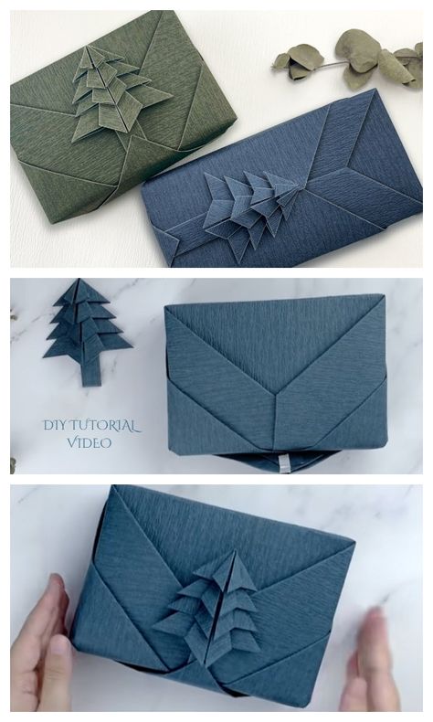 The Coolest Christmas Wrapping DIY Tutorial + Video - DIY Tutorials Christmas Gift Wrapping Diy, Christmas Wrapping Diy, Pretty Gift Wrapping Ideas, Templat Kotak, Gift Wrapping Tutorial, Creative Wrapping, Buat Pita, Gift Wrapping Techniques, Creative Gift Wraps