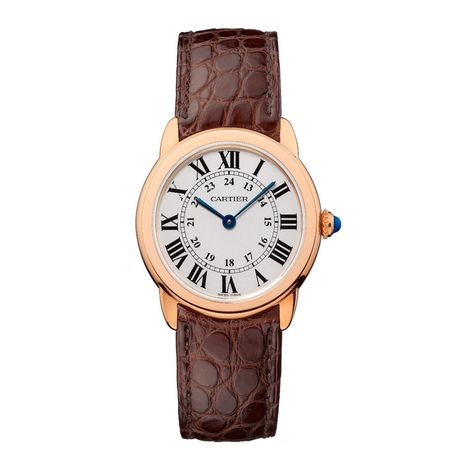 Cartier Ronde Solo watch Rose Gold Cartier, Cartier Ronde, Cartier Silver, Beaded Crown, Swiss Army Watches, Cartier Panthere, Bracelet Love, Cartier Watch, Unisex Watches