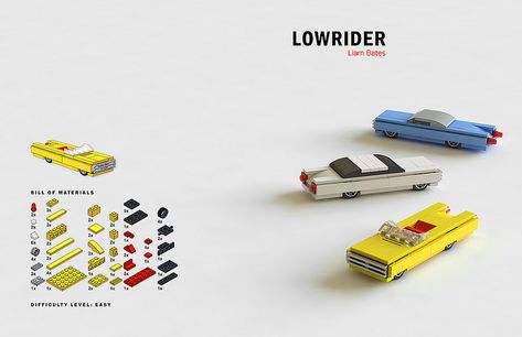 Tiny LEGO Wonders - Lowrider | Image courtesy of No Starch P… | Flickr Lego Mini Car, Micro Lego Builds, Lego Cars Instructions, Deco Lego, Lego Auto, Lego Racers, Instructions Lego, Lego Micro, Construction Lego