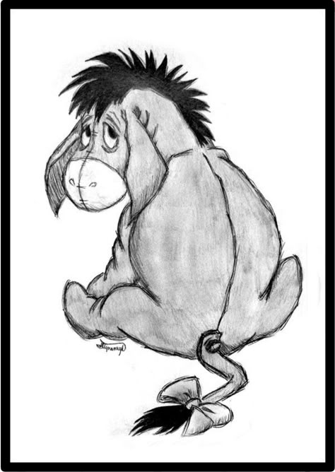 Pencil Drawing Tips, Eeyore Tattoo, Winnie The Pooh Tattoos, Eeyore Pictures, Winnie The Pooh Drawing, Disney Drawings Sketches, Crazy Tattoos, Cute Disney Drawings, Disney Art Drawings