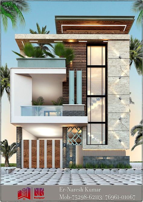 If you want a service, send me a message, or contact me WhatsAPP 00212623160943 or at my email: contact@saberilyass.co OR ilyass.saber@uit.ac.ma My Instagram @saber.ilyass Elevation Designs For G+2 House, Front Staircase Elevation G+1, Front Elevation Designs G+2, Front Building Design, Indian House Exterior Design, House Structure Design, Front Elevation Design, Castle House Design, Small House Front Design