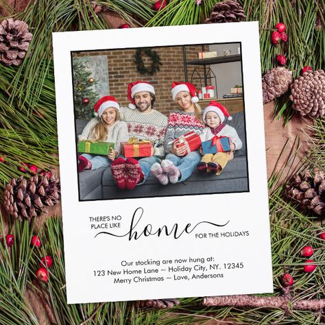 New Home Holiday We've Moved Custom Photo Moving Announcement Postcard New Home Holiday Card, We Moved Announcement Picture, Moving Card, Moving Announcement Postcard, Christmas Card Sayings, New House Announcement, Christmas Card Ideas, Moving Cards, Nyc Christmas