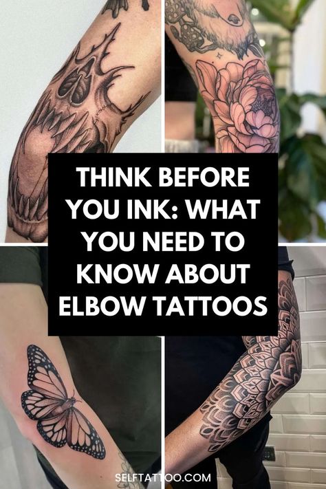 When it comes to the most to least painful spots to get tattooed, elbows are pretty high up there on the pain scale. However, just because a placement hurts, it doesn’t mean you shouldn’t get your dream tattoo. If you’re thinking about getting an elbow tattoo there are a few things you need to know first. Under Elbow Tattoos For Women, Feminine Anchor Tattoo, Above Elbow Tattoo, Inner Elbow Tattoos, Terrible Tattoos, Elbow Tattoo, Sak Yant Tattoo, Elbow Tattoos, Tattoo Ideas For Women