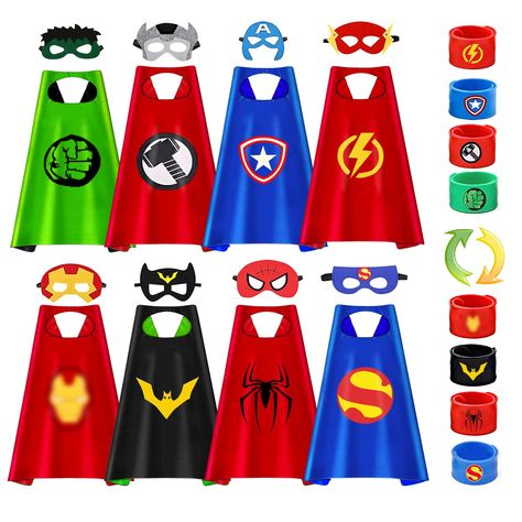 PRICES MAY VARY. Satin Buckle closure Machine Wash 【Product Specifications】Superhero capes are about 27.5 inches long and 27.5 inches wide. Capes for kids Halloween and Christmas with Velcro, kids can quickly wear it. 【Unique Design】Super hero capes feature the latest two-sided design, kids can toggle another superhero theme at any time. 【 High-Quality Materials】Superhero capes and masks for kids are double side high-quality materials featuring satin capes with vibrant colors, soft touch and kid Superhero Capes For Kids, Superhero Costumes For Boys, Super Hero Capes, Superhero Dress Up, Super Hero Capes For Kids, Girl Unicorn Costume, Costumes For Boys, Superhero Halloween, Superhero Costumes