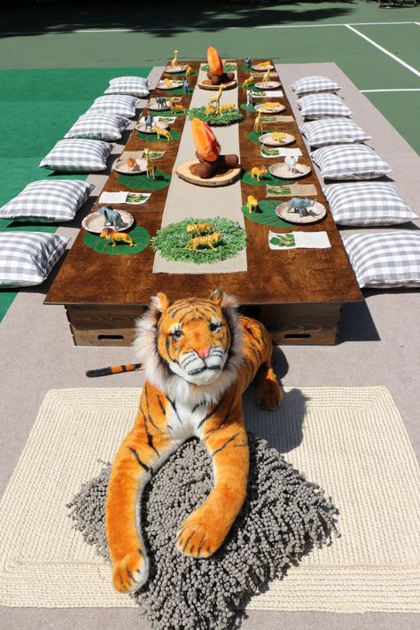 Outdoor Picnic Party Rentals - Decor & Props - Kids Parties — Dream & Party Outdoor Picnic Party, Jungle Theme Birthday Party, Camping Theme Party, Jungle Theme Birthday, Safari Theme Birthday, Backyard Birthday, Safari Theme Party, Wild One Birthday Party, Picnic Birthday