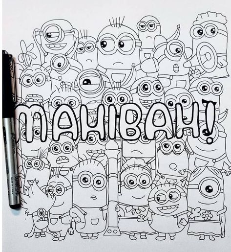 Minions Minion Doodle, Name Doodle, Custom Name, Minion, Word Search Puzzle, Doodles, Quick Saves, Minions