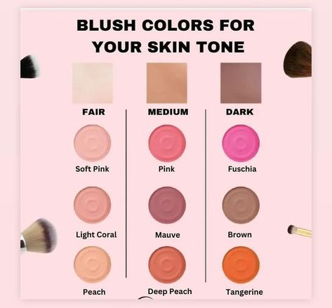 Payal sharma on Instagram: "BLUSH COLORS FOR YOUR SKIN TONE For more tips & tricks follow @facestoriesbypayal #makeuptutorial #makeupbeginner #makeuptipsandtricks #makeupproducts #makeptraining #makeuptransformation #makeupaddict #makeupartist #makeupfreelance #makeupgoals" Colors For Your Skin Tone, Tan Skin Makeup, Warm Tone Makeup, Daily Eye Makeup, Dusky Skin, Skin Tone Makeup, Neutral Skin Tone, Simple Makeup Tips, Eye Makeup Styles